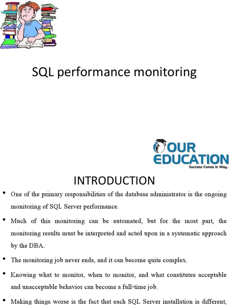 Monitoring SQL Server Performance | PDF | Microsoft Sql Server | Databases