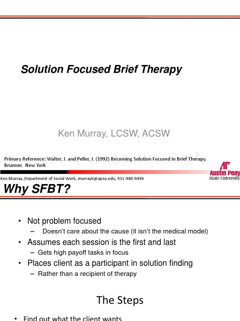 Solution Focused Therapy | PDF | Solution Focused Brief Therapy ...