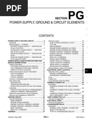 2003 Nissan Altima 2 5 Serivce Manual Pg Fuse Electrical