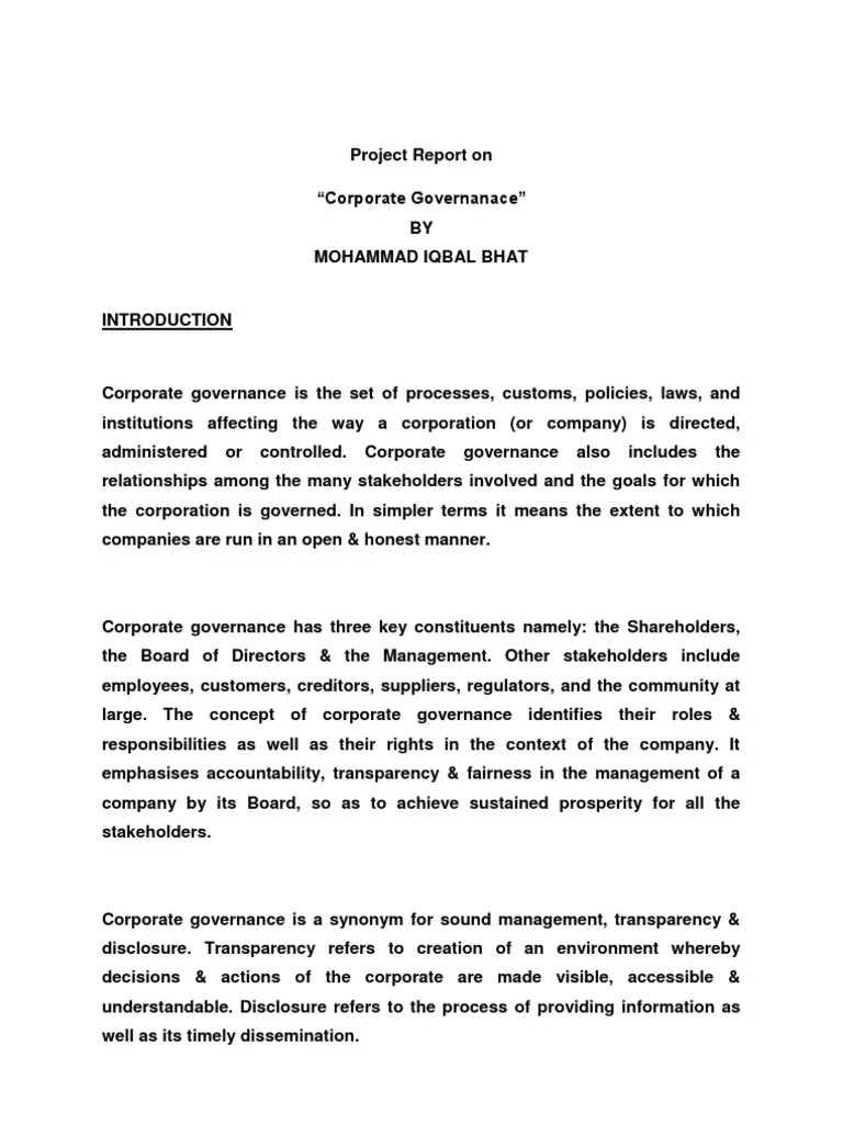 Corporate Governance | PDF | Corporate Governance | Board Of Directors