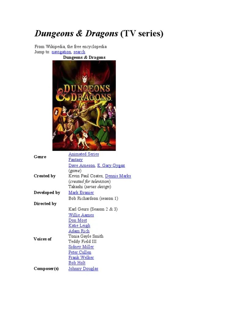 Dungeons And Dragons Cartoon Pt0 | PDF | Leisure