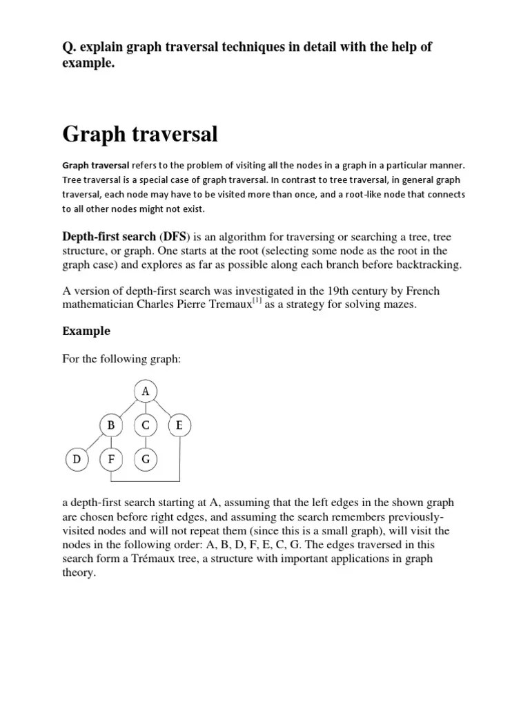 Graph Traversal | PDF | Graph Theory | Computational Problems