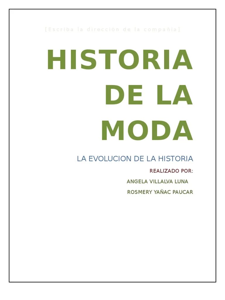 La Historia De La Moda Refleja La Evolución Cronológica De Las Prendas ...