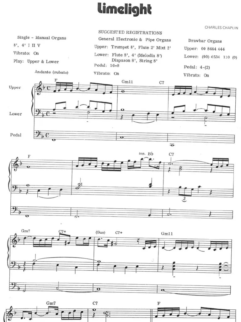 Charlie Chaplin Limelight Theme Piano Sheets Pdf