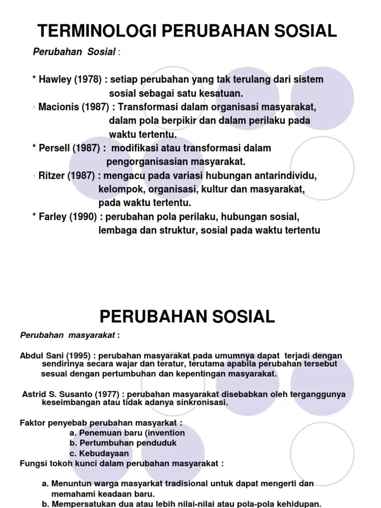 4 Terminologi Perubahan Sosial
