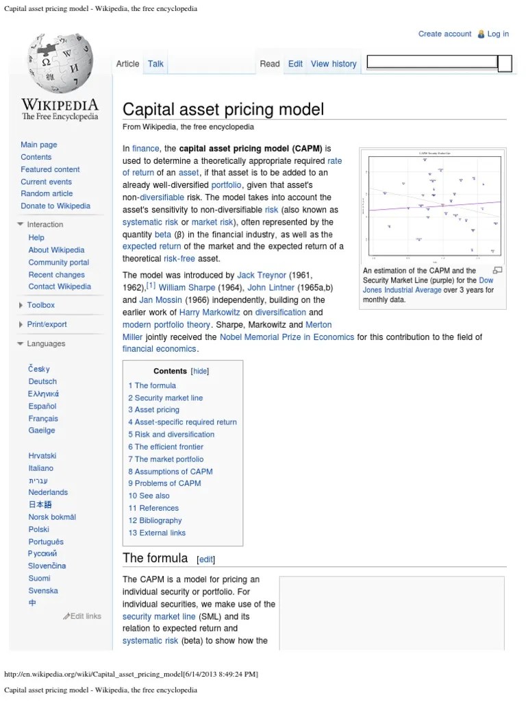 Capital Asset Pricing Model III | PDF | Capital Asset Pricing Model ...
