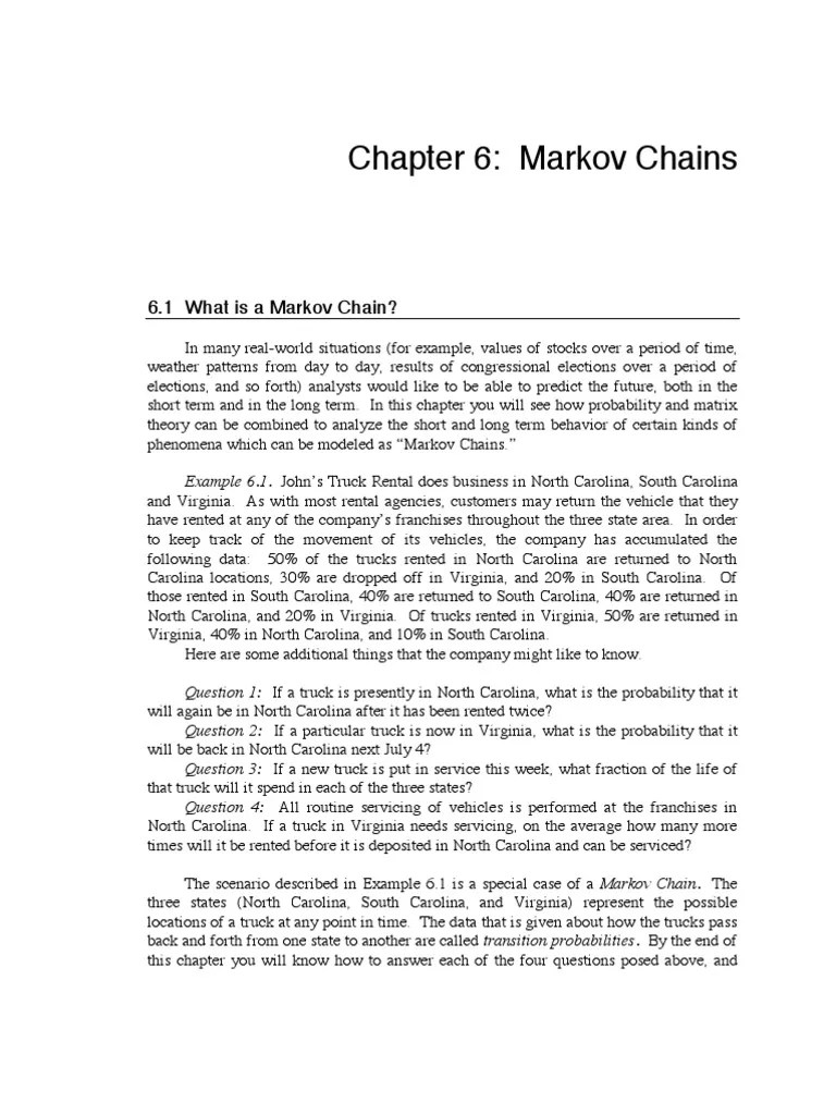 Markov Chain Chapter 6 | PDF | Markov Chain | Matrix (Mathematics)