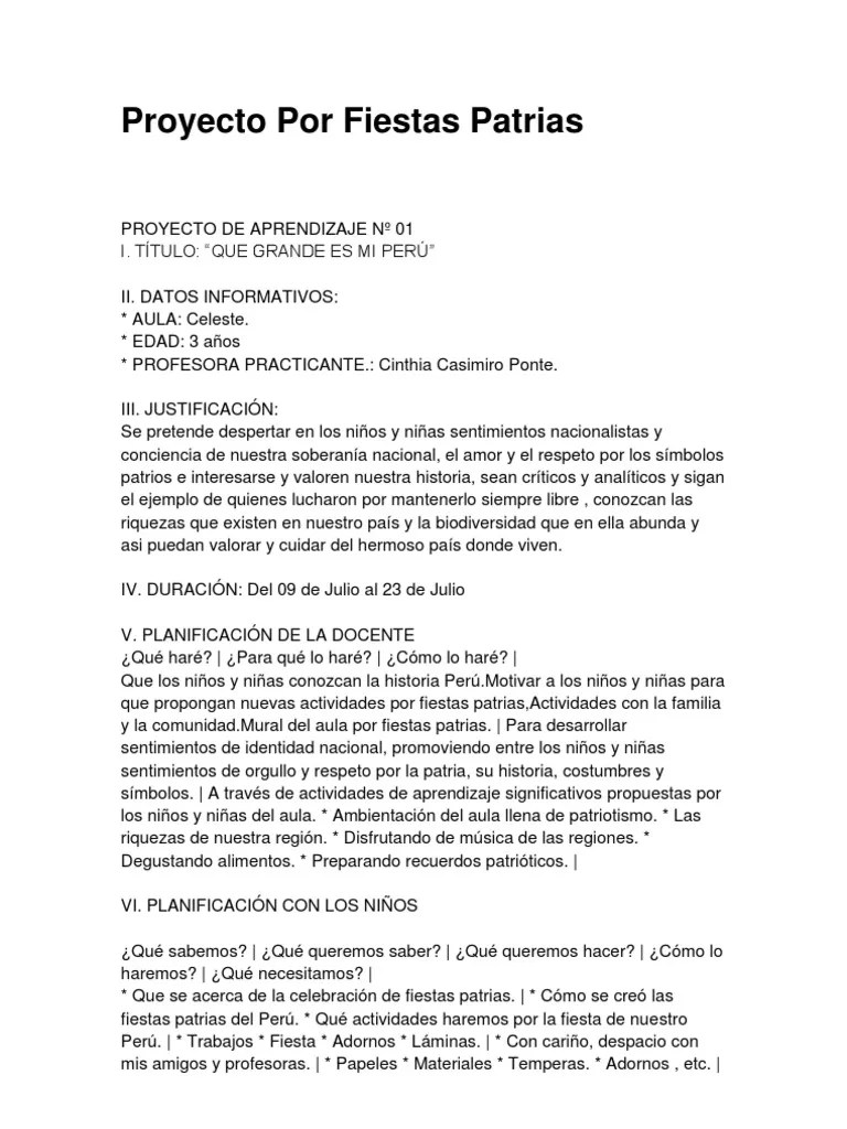 El mes de septiembre ha sido siempre ideal para que, como familia, puedas compartir más tiempo con tus hijos, sus abuelos, primos; Proyecto Por Fiestas Patrias Pdf Bailes Peru