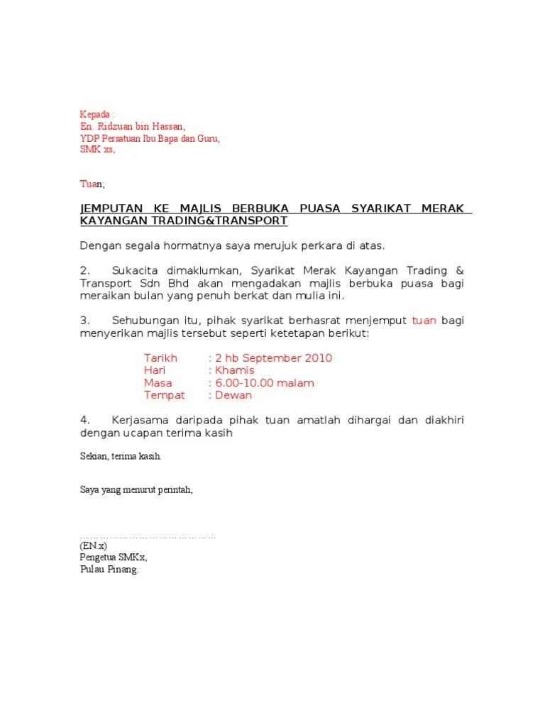 Contoh Surat Jemputan Imam Pdf 