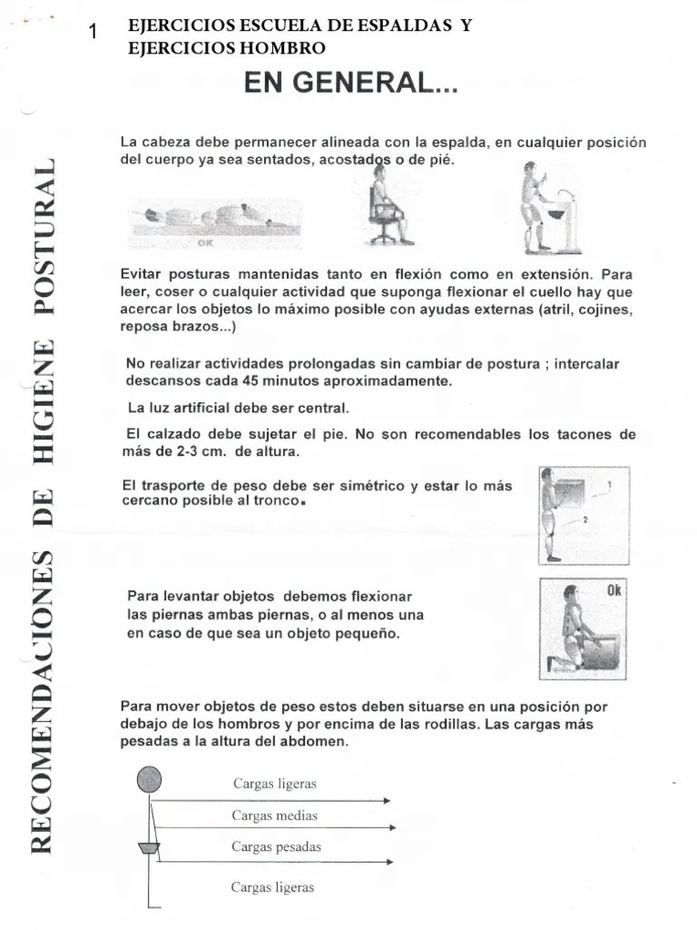 Escuela De Espalda Ejercicios | PDF