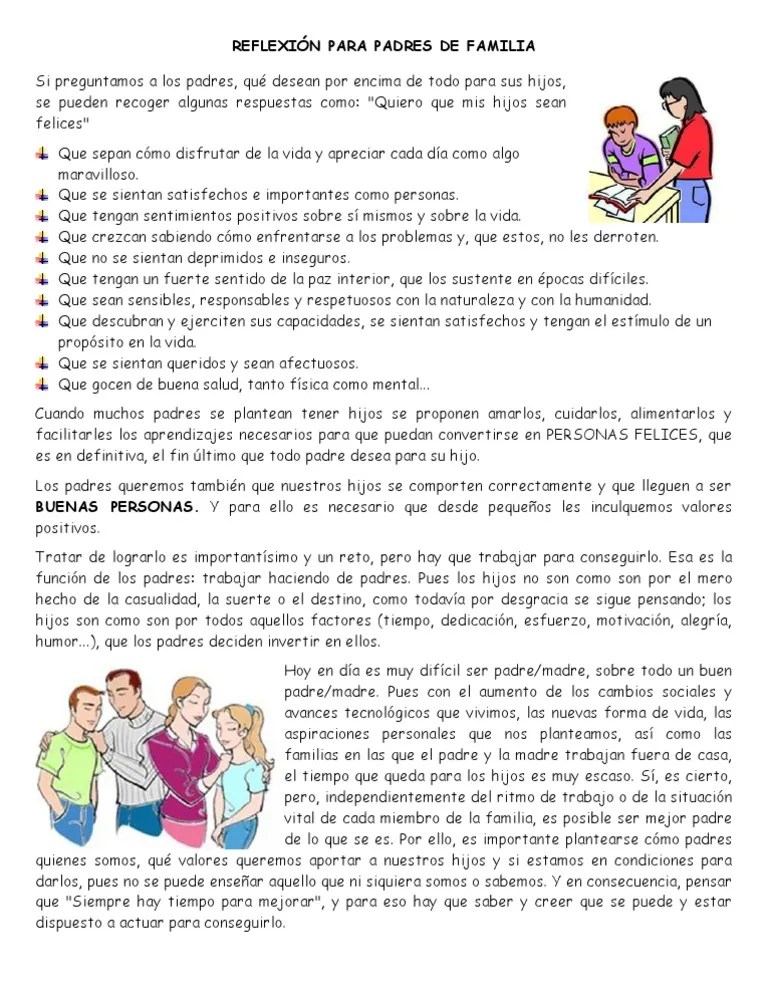 Reflexión Para Padres De Familia | PDF | Vida | Motivación