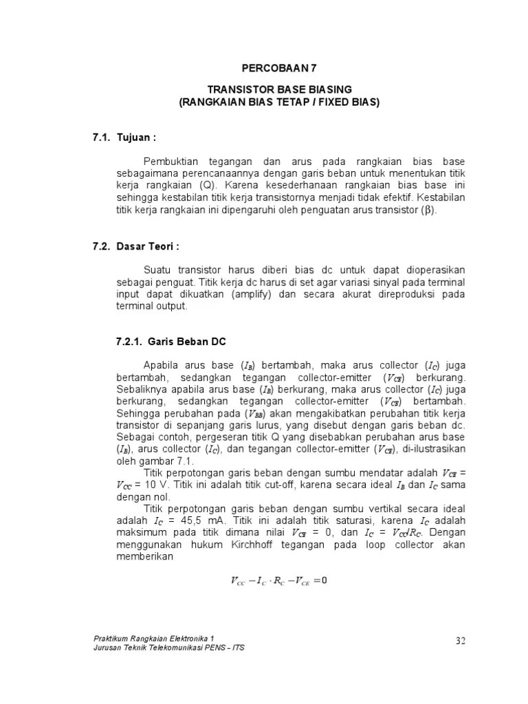 Perc 7 Rangkaian Bias Tetap