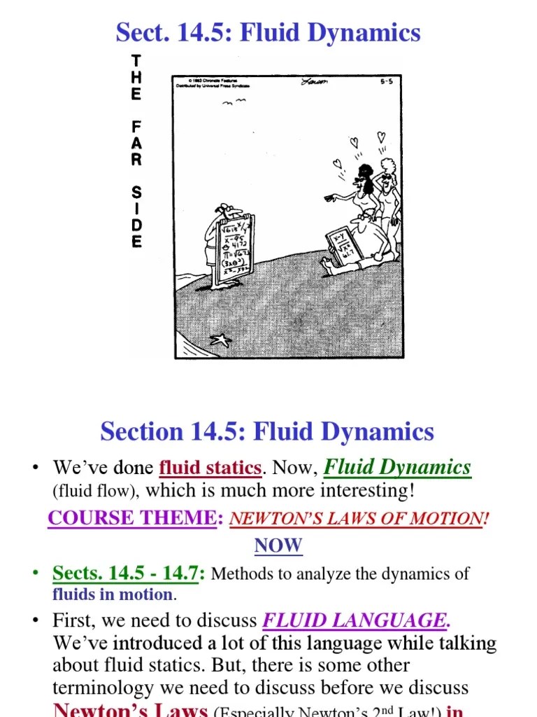 Sect. 14.5: Fluid Dynamics | PDF | Fluid Dynamics | Viscosity