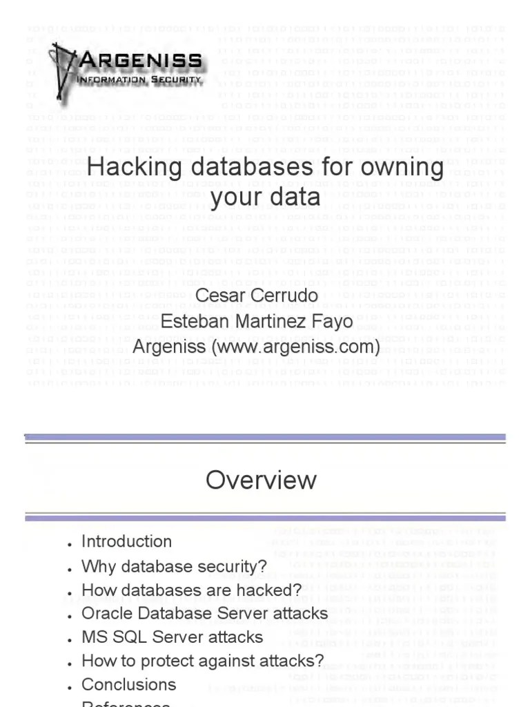 How To Hack Database | PDF | Databases | Oracle Database