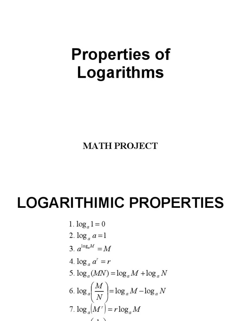 PC Logarithm Properties | PDF