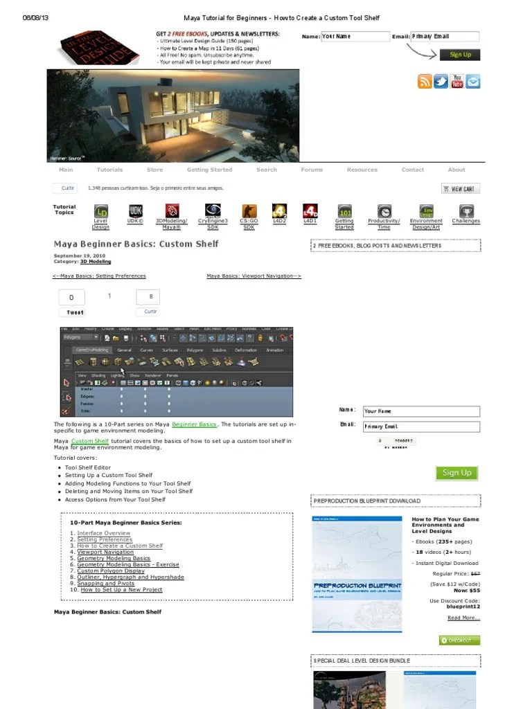 Maya Tutorial For Beginners - How To Create A Custom Tool Shelf | PDF ...