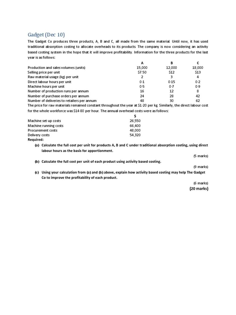 Gadget | PDF | Cost | Business Economics