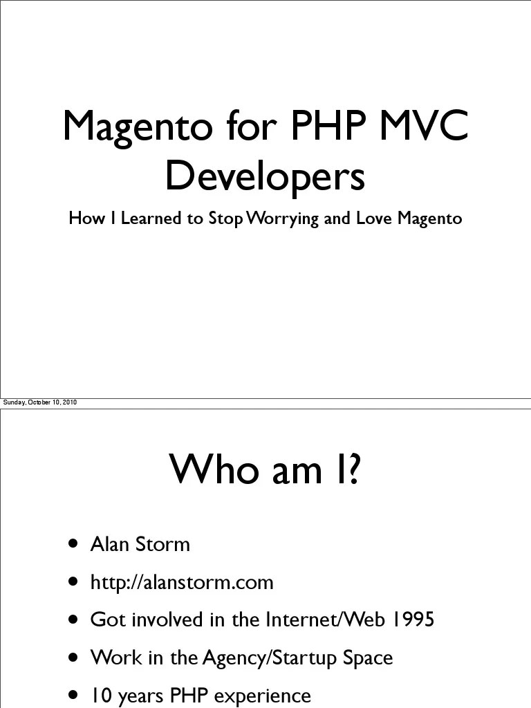 Magento For PHP MVC | PDF | Php | Class (Computer Programming)