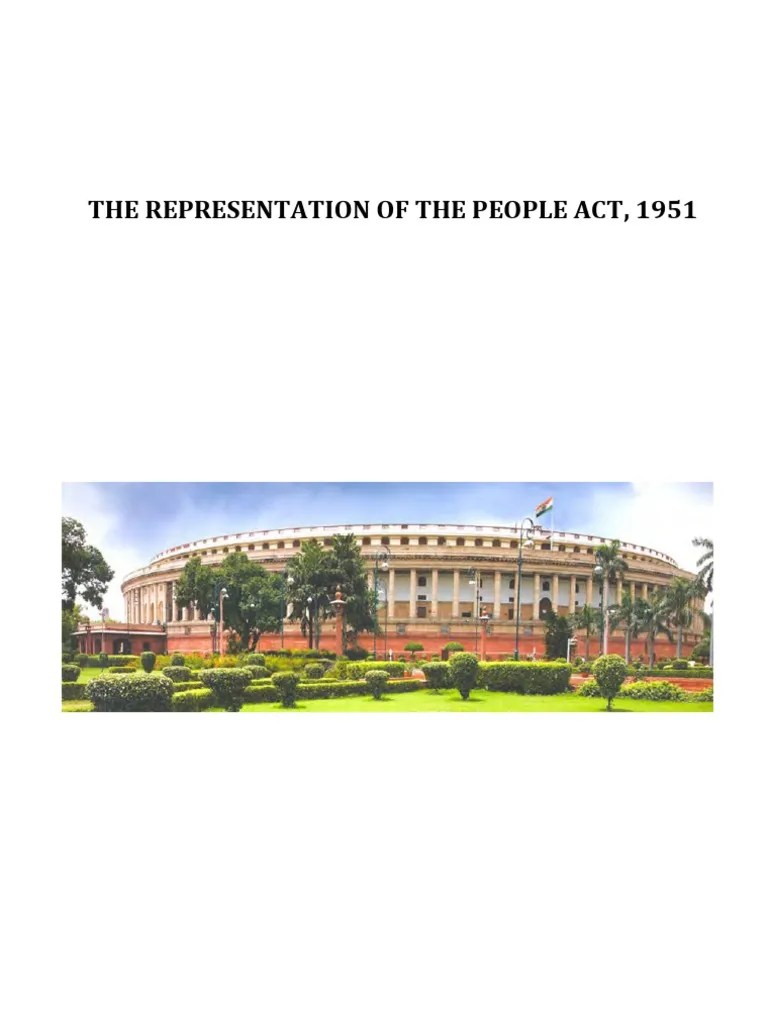 Notes The Representation Of The People Act, 1951 (An Analysis) | PDF ...