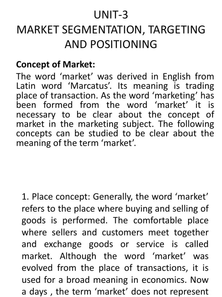 MKT Segmentation, Targeting & Positioning | PDF | Market Segmentation ...