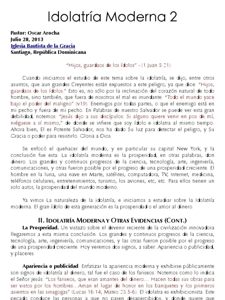 Idolatria Moderna 2 Ibgracia PDF | PDF | Cristo (título) | Pecado