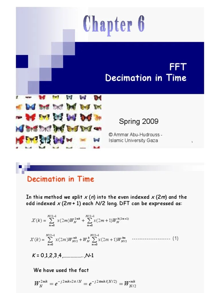 Decimation In Time | PDF | Discrete Fourier Transform | Signal Processing
