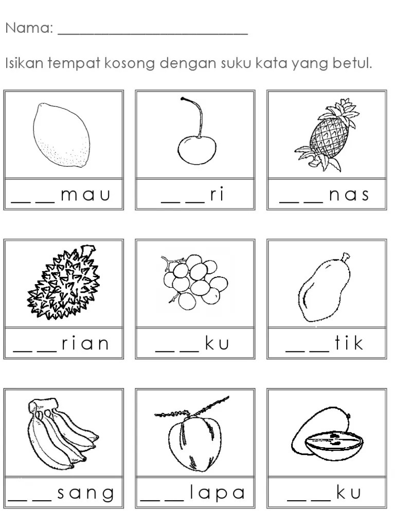 Kssr bahasa malaysia tahun 1: Latihan Menulis Suku Kata Pdf