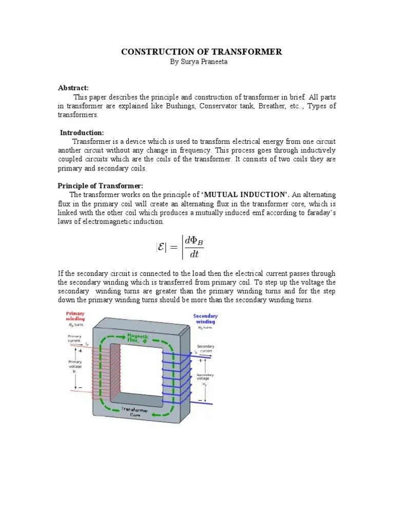 Project On Transformers | PDF | Transformer | Electromagnetic Induction