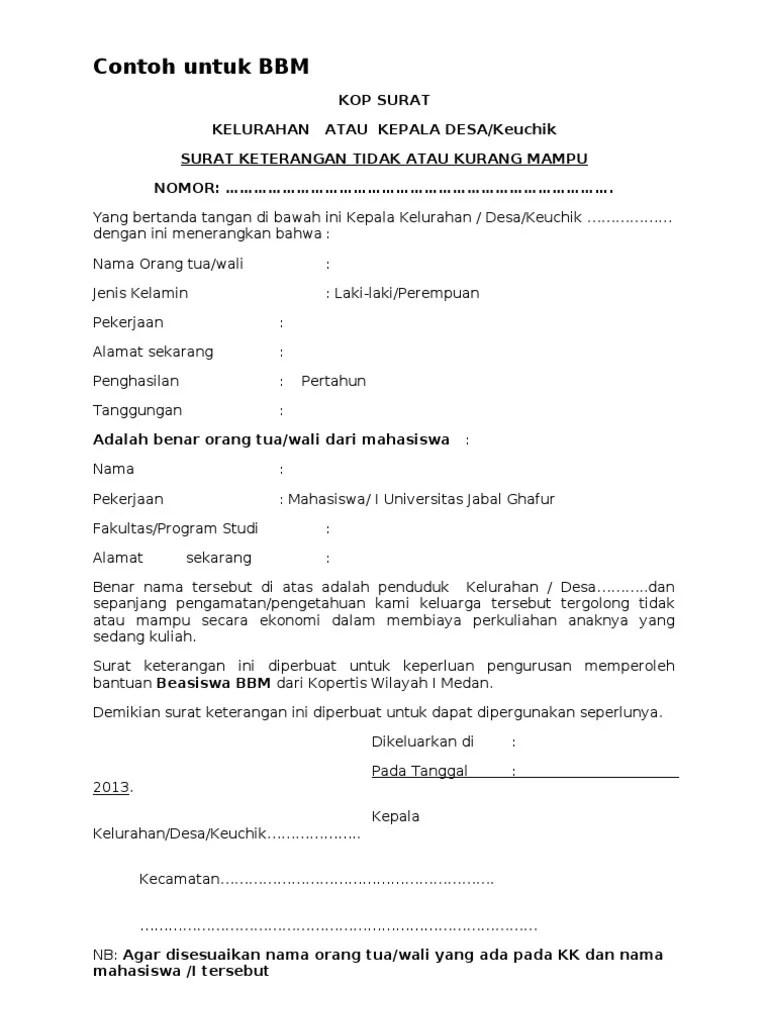 Tidak mampu membayar dan membutuhkan bantuan biaya spp untuk semester gasal tahun akademik 2020/2021. Surat Pernyataan Tidak Mampu Dari Orang Tua - Kumpulan ...