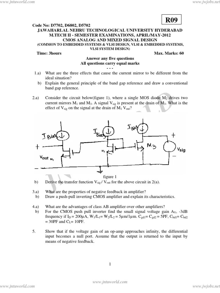 R09-Cmos Analog And Mixed Signal Design | PDF