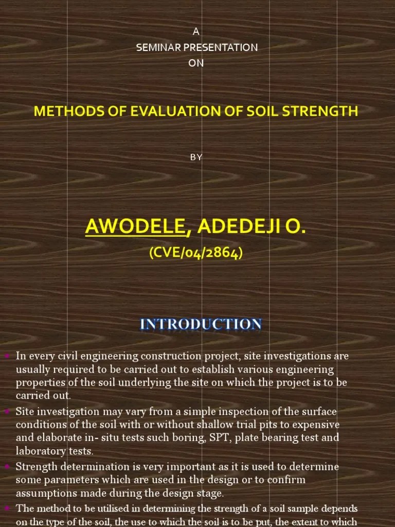 Methods Of Soil Strength Determination | PDF | Strength Of Materials | Geotechnical Engineering