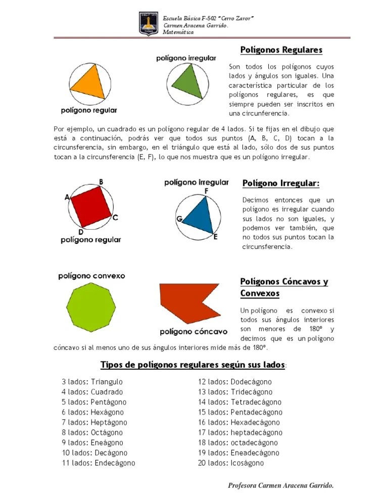 Recordemos que un polígono es regular cuando todos sus lados son iguales y todos sus ángulos también lo son. Poligonos Regulares Pdf