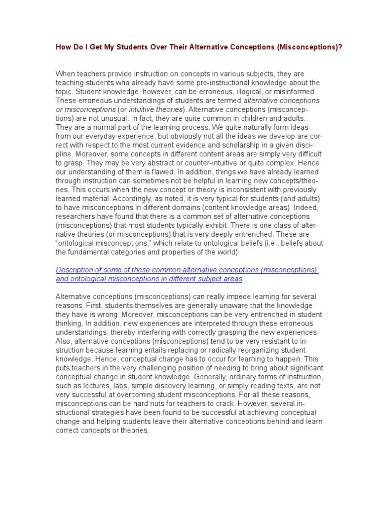 Getting Students Over Misconceptions | PDF | Digestion | Force