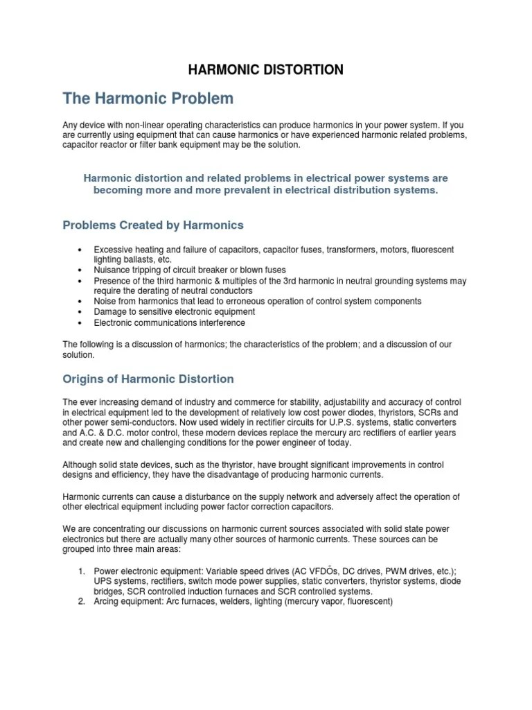 Harmonic Distortion Docx Capacitor Electronic Filter