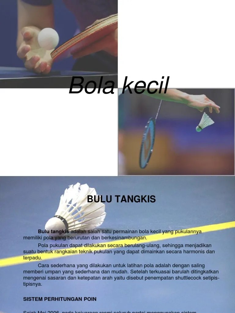Pukulan chop adalah sebuah pukulan yang mengarahkan kok ke daerah lawan sedekat mungkin dengan net. Bola Kecil Pdf