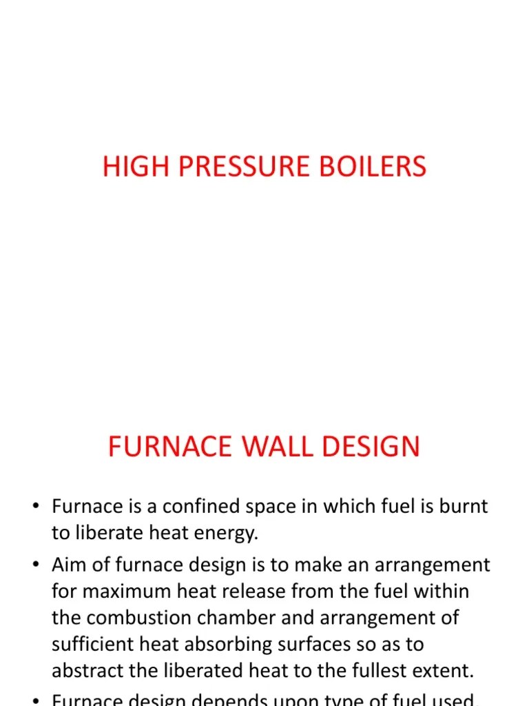 High Pressure Boilers | PDF | Furnace | Refractory