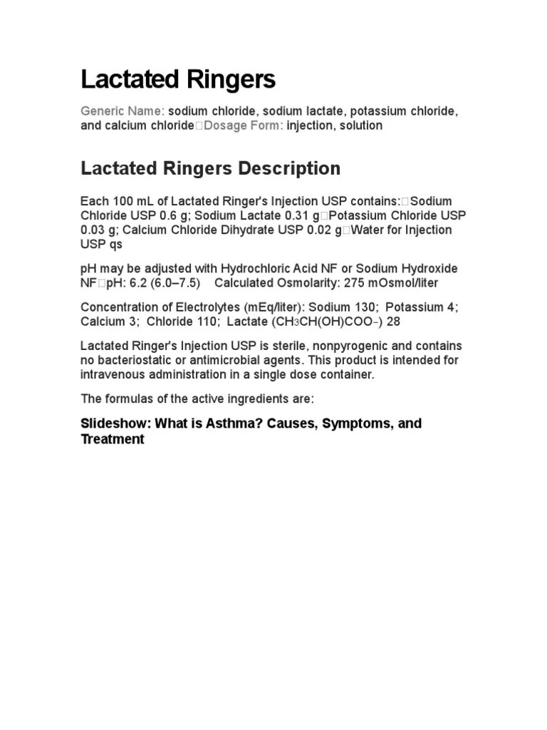 Lactated ringers