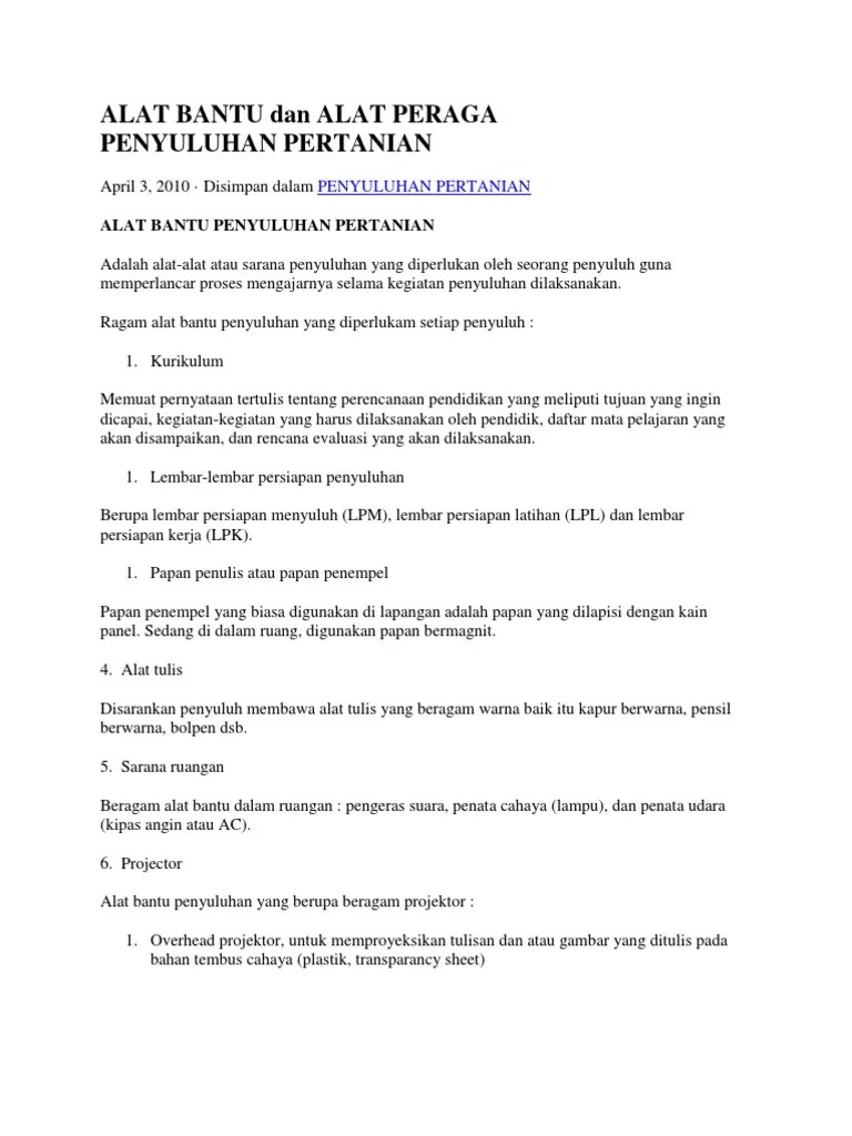 Alat Bantu Dan Alat Peraga Penyuluhan | PDF