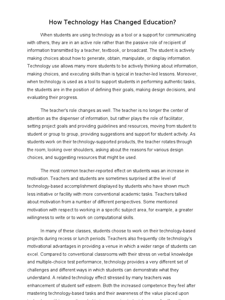 How Technology Has Changed Education | PDF | Motivation | Motivational