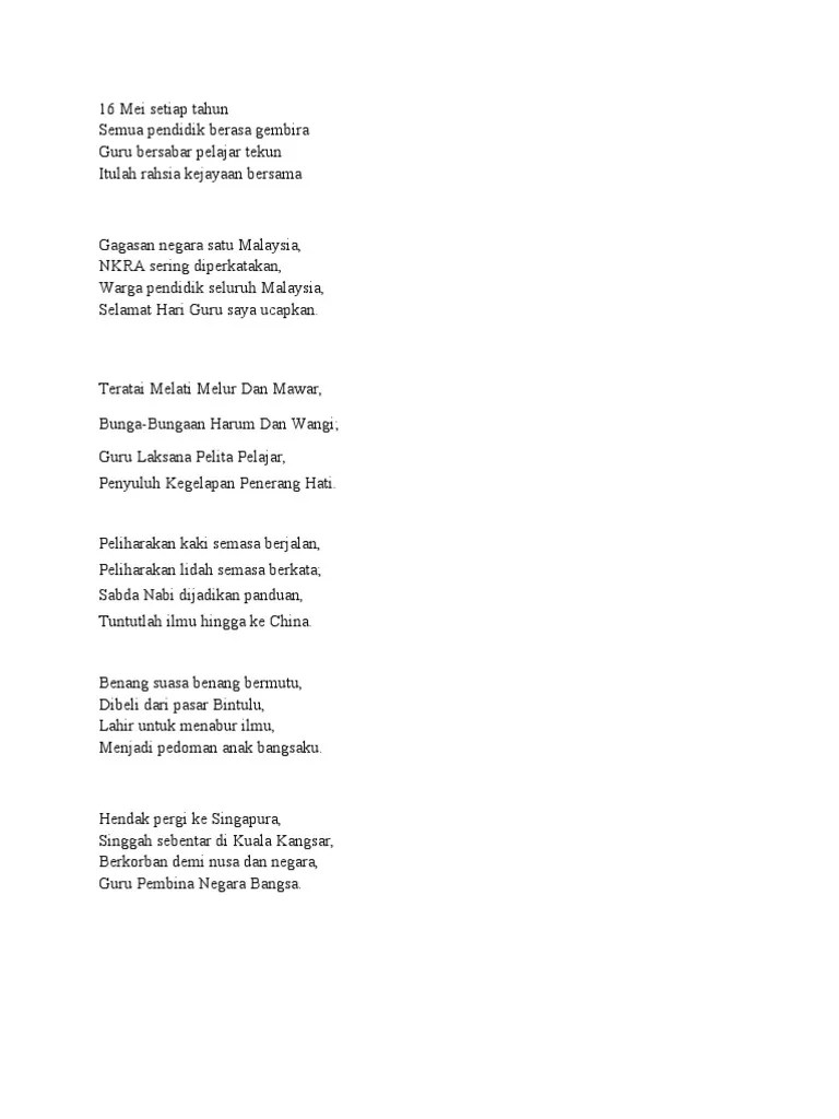 Buah naga buah naga buah mentimun. Pantun Hari Guru Pdf
