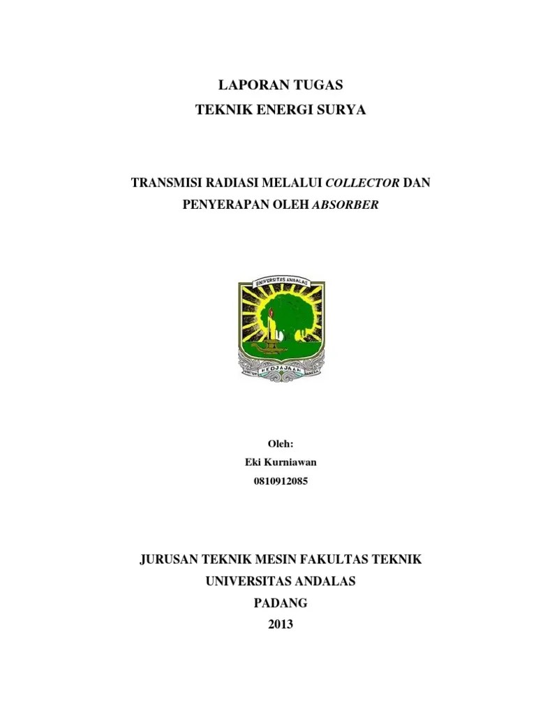 Transmisi Radiasi Dan Penyerapan Melalui Absorber | PDF