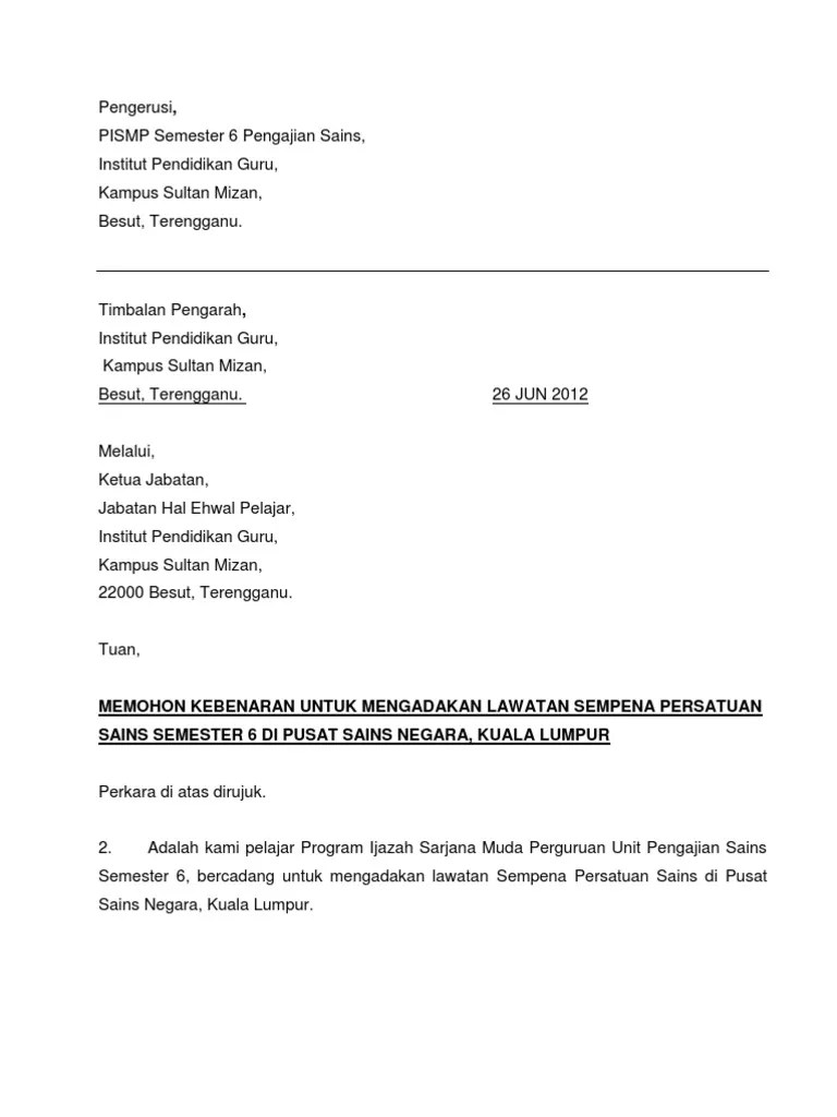 Contoh Kata Sambung Ayat Surat Rasmi