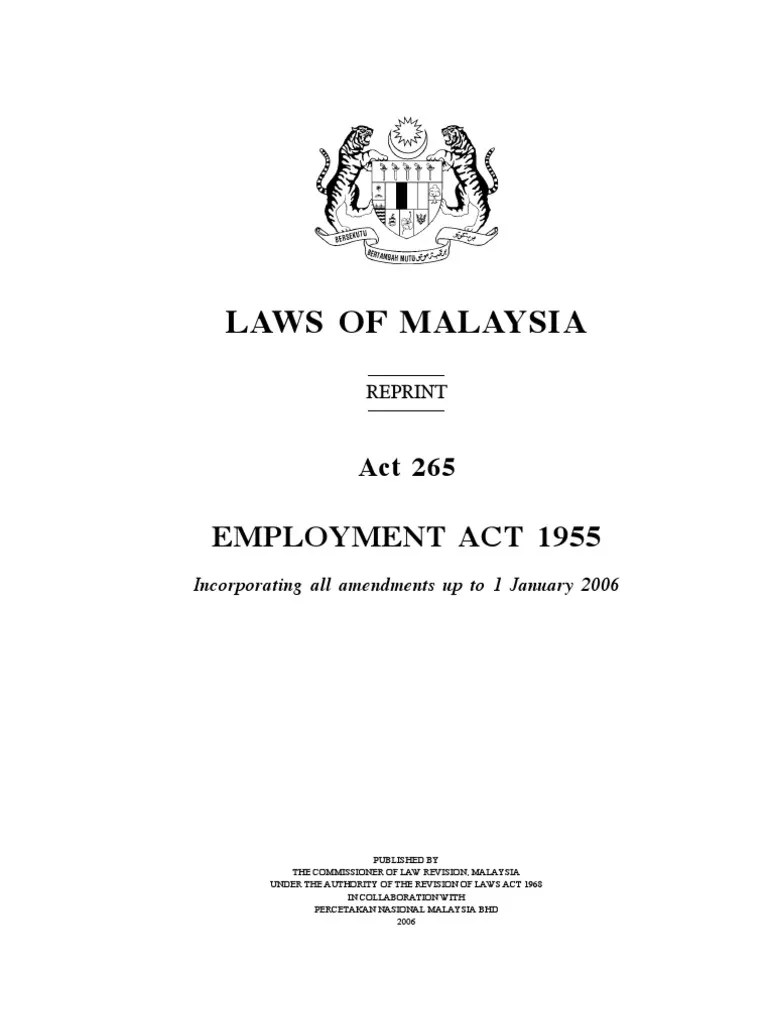 Akta kerja 1955 tak semua di translatekan bahasa melayu kan? Akta Buruh Pdf Maximilliandsx