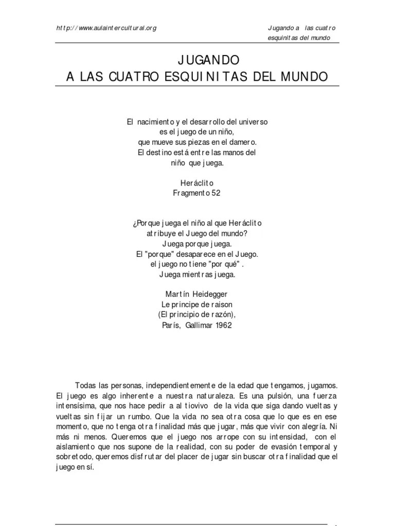 Cuatro esquinas es un juego muy sencillo y divertido que puedes jugar en clase o con un grupo de amigos. Juego Cuatro Esquinas Pdf Munecas Conocimiento