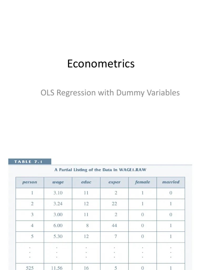 Regression With Dummy Variables Econ420 1 | PDF | Heteroscedasticity ...