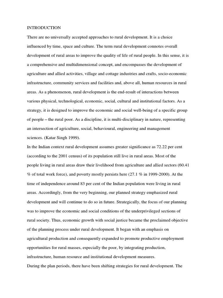 Rural Development | PDF | Infrastructure | Rural Area