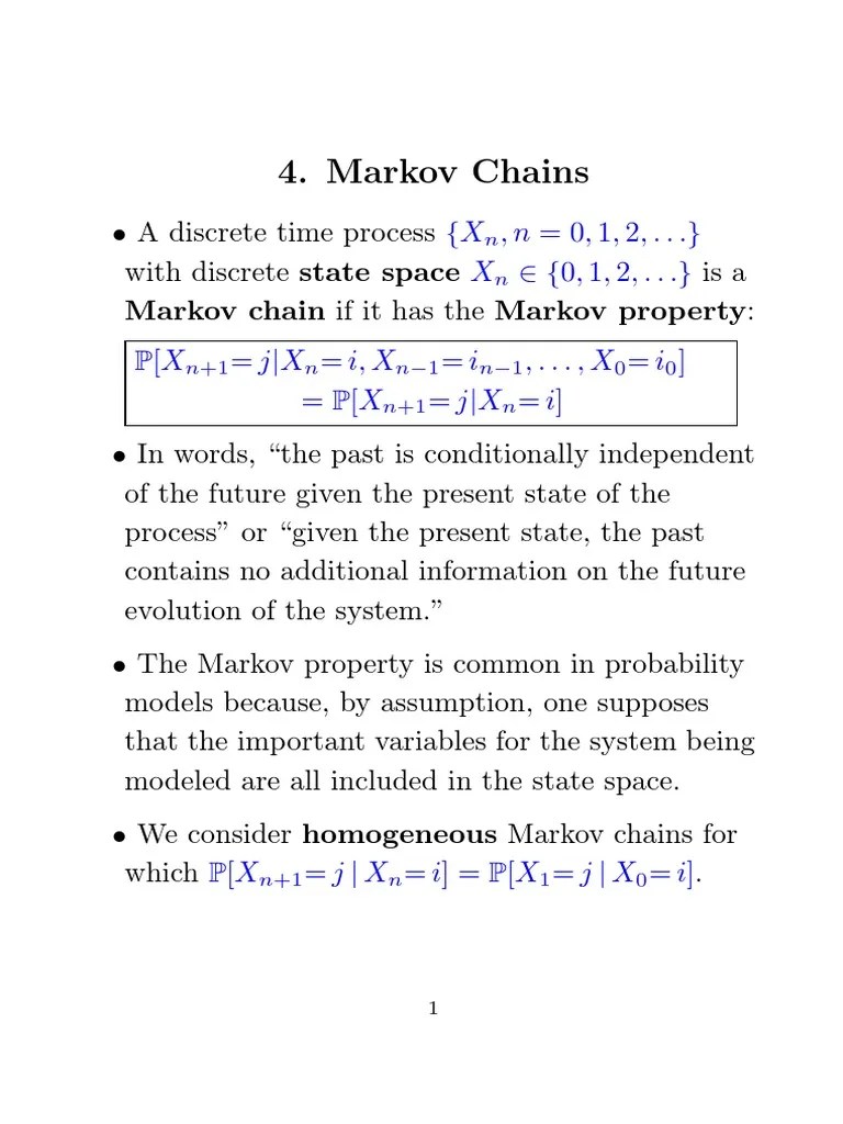 Markov Chains | PDF | Markov Chain | Statistical Theory