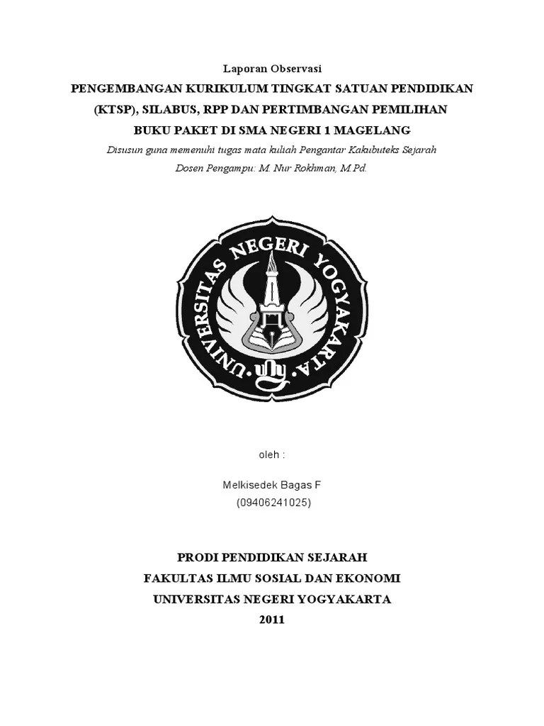 Penerapan kurikulum di man 1 semarang. Laporan Observasi Fix Pdf
