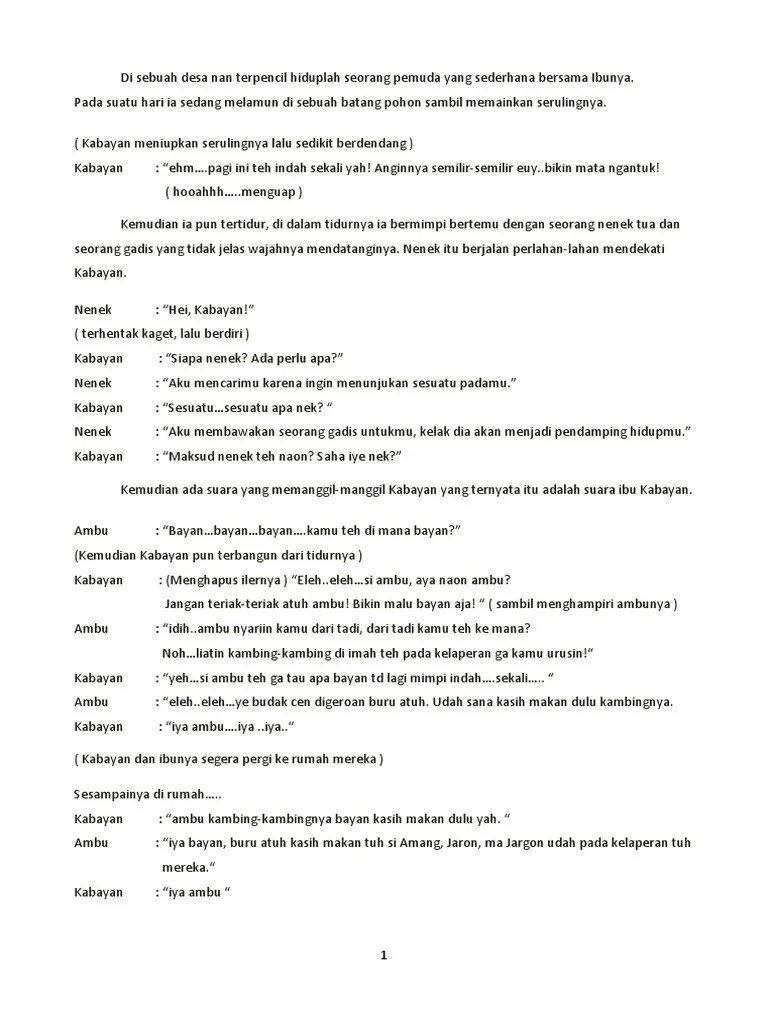 Analisis pada bagian ini di fokuskan pada naskah drama dan scenario film. Naskah Drama Kabayan Pdf