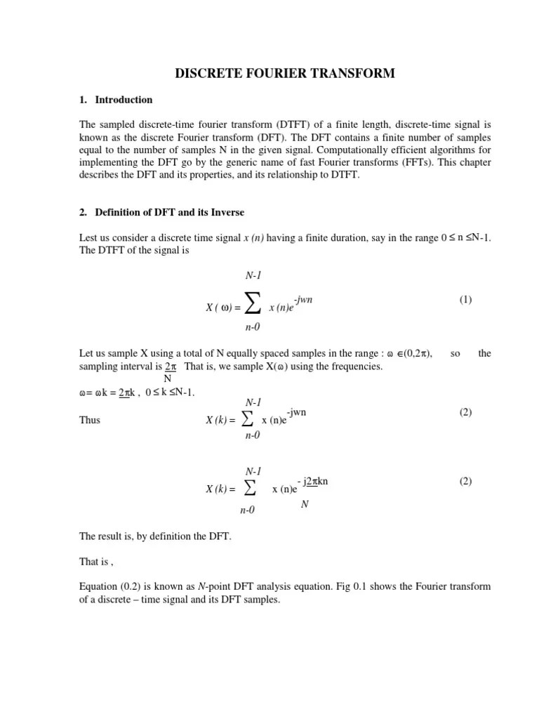 Vtu Notes | PDF | Fourier Analysis | Discrete Fourier Transform